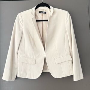 NEW Nine West Cream Beige Tailored Suit Jacket Blazer Size 0 Matching Skirt Pant